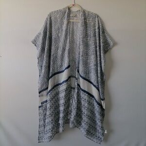 🌸3/$15 Woven Heart Boho Open Front Kimono Duster Cover-Up Shawl One Size